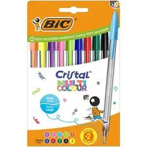 Blister 10 Boligrafo Bic Cristal Large Fun Colores