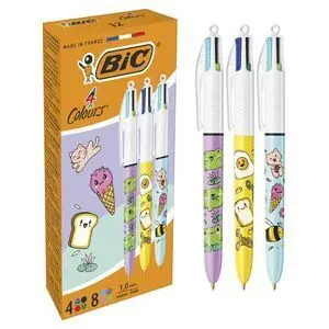 Bic Boligrafo 4 Colores Kawaii Tostadas/Huevos
