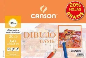 Canson Bloc Dibujo A4+ 130Gr 20H sin Recuadro Microperforado