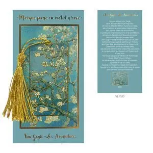 Enesco Marcapaginas Metal Almendros ( Van Gogh ) con Tarjeta Impresa