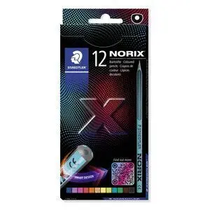 Staedtler 12 Lapices Colores Norix. Diseño Moderno e Innovador de Color Negro Madera, Obtenida de Bosques Sostenibles