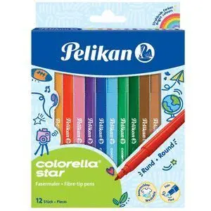 Pelikan Caja 12 Rotuladores Lavable Mayoria Textiles Colorella Star