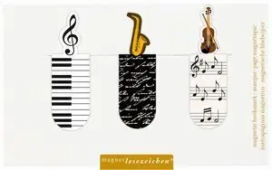 Set 3 Marcapaginas Magnetico Musica