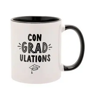 Taza Graduacion Interior Negro Congradulations