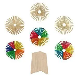 Fixo Palos de Madera Natural 50Unds 15Cm