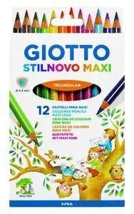 Giotto Caja 12 Lapices Colores Triangular Mina Maxi ( Stilnovo Maxi)