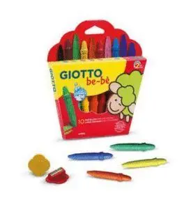 Giotto Bebe 10 Ceras + Sacapuntas. Super Washable
