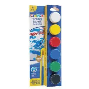 Carioca Tempera 25Ml Blister 6 Colores Surtidos+Pincel