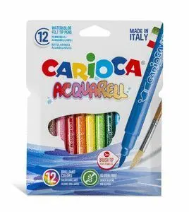 Carioca Rotuladores Acuarelables Punta Pincel 12 Colores