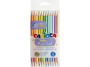 Caja de Lapices Carioca Bicolor Pastel 12 Colores