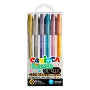 Boligrafo Carioca Fiorella Blister 6 Colores Metal