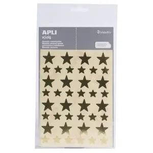 Apli Bolsa de Pegatina Estrellas Doradas 3 Hojas