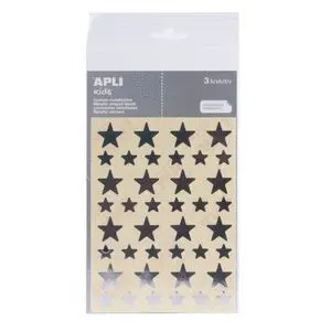 Apli Bolsa de Pegatinas Estrellas Plateadas 3 Hojas