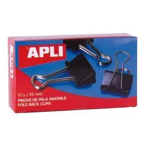 Apli Caja 12 Pinzas 25Mm Pala Abatible Pequeñas