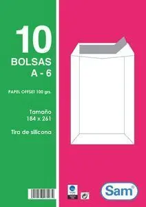 Sobre Blanco Tira Silicona 184X261 100Grs 10U