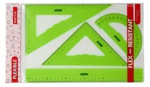 Juego de Reglas Flexible 4 Pzs. Blister 3 Colores
