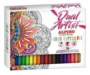 Alpino Caja 36 Rotuladores Doble Punta Dual Artist Colores Surtido