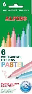 Alpino 6 Rotuladores Pastel
