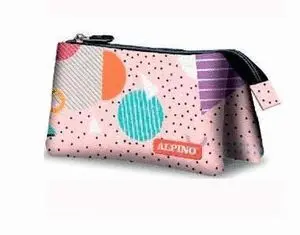 Alpino Estuche Triple Geometric Rosa