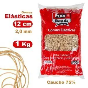 Fixo Gomas Elasticas 2 mm X 12 cm Fixo Bolsa 1 Kg