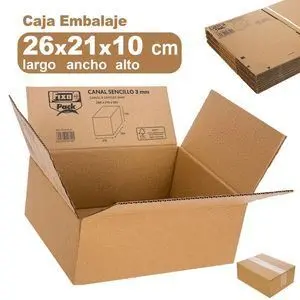 Caja Embalar 260X210X100 Marron Canal Sencillo 3Mm