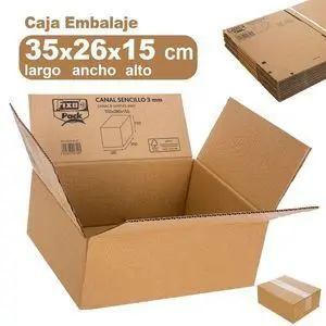 Caja Embalar 350X260X150 Marron Canal Sencillo 3Mm