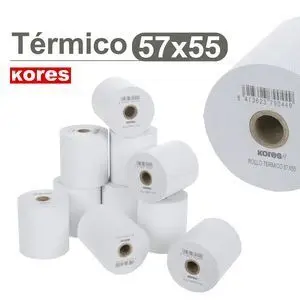 Kores Rollo Papel Termico 57X55X12 mm sin Bisfenol