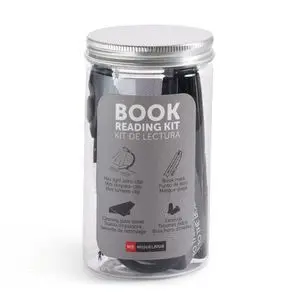 Miquelrius Kit Lectura Mini: Luz+Gamuza+Tapones+Punto de Libro Negro