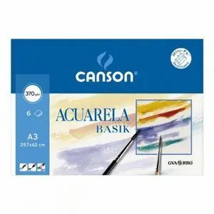 Canson 6 Laminas Acuarela A3 370Gr