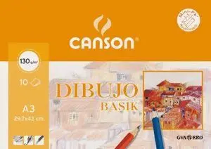 Canson 10 Laminas Dibujo A3 130Gr sin Margen