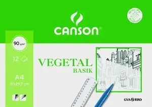 Canson 12 Laminas Papel Vegetal A4 95Gr