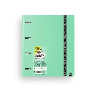Carchivo Carpeblock My Rules A4 4 Anillas Verde Claro