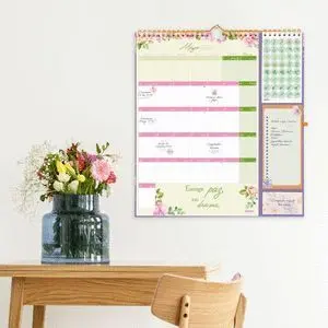 Finocam Calendario 16 Meses Plus 26-27 Frases Motivadoras Malva Flores
