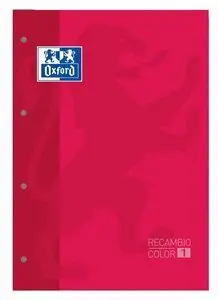 Oxford Recambio A4 80H Cuadro 5Mm Rojo