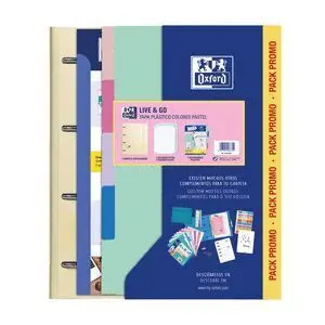 Oxford Archivador Pack Europeanbinder L G Pastel 5X5 + Rec. 80H + Sep