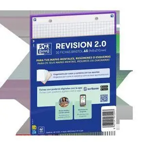 Oxford 30 Fichas Bristol A5 5X5 Lila (2 Taladros) Revision 2. 0