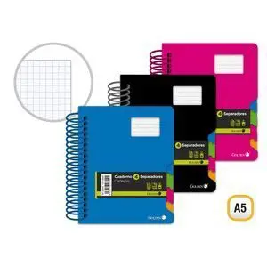 Bloc Pp A5 160H 90 Grs 4 Separadores Cuadro Ro