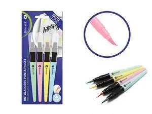 Set 4 Rotuladores Punta Pincel Pastel Bismark