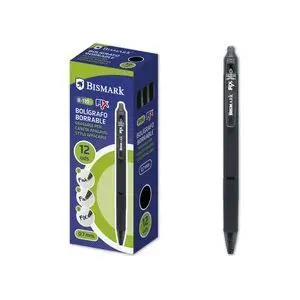 Boligrafo Borrable con Clip Negro Cj 12