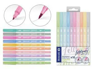Bismark Estuche 10 Rotuladores Doble Punta Pastel