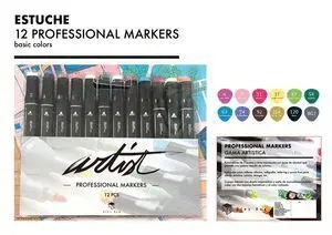 Roymart Estuche 12 Rotuladores Gama Artist Colores Basicos