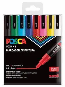 Posca Pc3M Estuche 8 Rotuladores 0,7 mm Colores Basicos