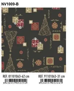 Papel Regalo Bobina Navidad 31Cm Pinos Vintage Fon