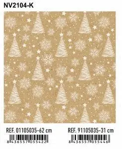 Papel Regalo Bobina Kraft Navidad 2104-K 31Cm Pino