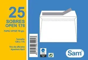 Sobre Open 176 120X176 Paquete de 25 uds