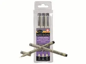 Talens Sakura Set 3 Rotuladores Pigma Micron 02/04/08 Negro