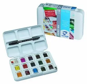 Talens Pocket Box Van Gogh 12+3 Acuarelas +Pincel N6