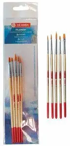 Talens Pack 5 Pinceles Acuarela 2,4,6 Plano y Redondo Filamento Polyester