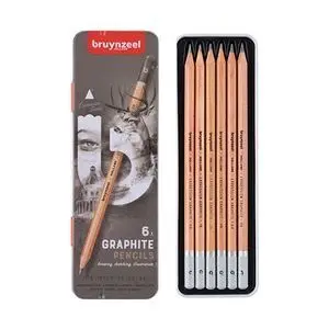 Bruynzell 6 Lapices Grafito ( Caja Metalica )