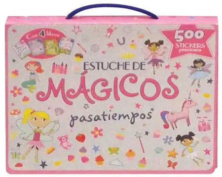 Estuche de Magicos Pasatiempos. 4 Libros + 500 Stickers Preciosos